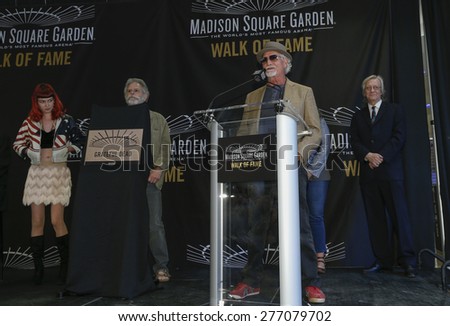 New York, NY - May 11, 2015: Bill Kreutzmann speaks at the Madison Square Garden 2015 Walk of Fame Inductions Ceremony at Madison Square Garden