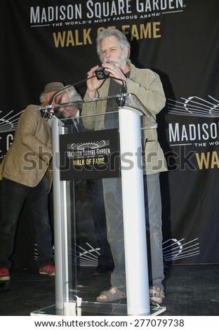 New York, NY - May 11, 2015: Bob Weir speaks at the Madison Square Garden 2015 Walk of Fame Inductions Ceremony at Madison Square Garden