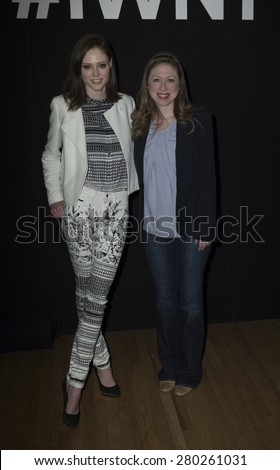 NEW YORK, NY - MAY 21, 2015: Coco Rocha and Chelsea Clinton attend Internet Week New York 2015 at Metropolitan Pavilion