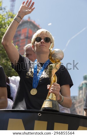 New York, NY USA - July 10, 2015: Megan Rapinoe  attends New York City Ticker Tape Parade For World Cup Champions U.S. Women Soccer National Team on Broadway