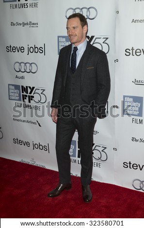 New York, NY - October 3, 2015: Actor Michael Fassbender attends the Steve Jobs Premiere during the 53rd Annual New York Film Festival at Alice Tully Hall