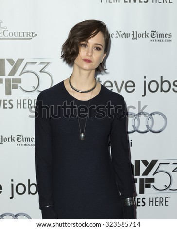 New York, NY - October 3, 2015: Actress Katherine Waterston attends the Steve Jobs Premiere during the 53rd Annual New York Film Festival at Alice Tully Hall