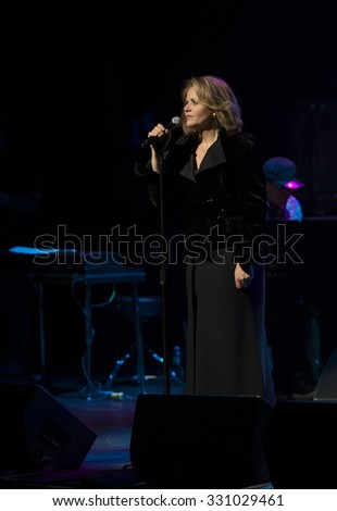 New York, NY - October 22, 2015: Renee Fleming performs during Great NIght in Harlem fundraising concert for Jazz Foundation of America at Apollo theater