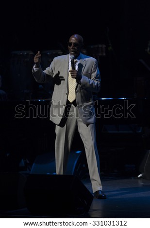 New York, NY - October 22, 2015: T.S. Monk speaks during Great NIght in Harlem fundraising concert for Jazz Foundation of America at Apollo theater