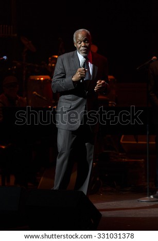 New York, NY - October 22, 2015: Danny Glover performs during Great NIght in Harlem fundraising concert for Jazz Foundation of America at Apollo theater