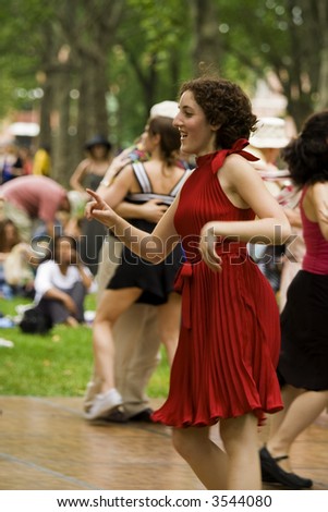 dancing in the park