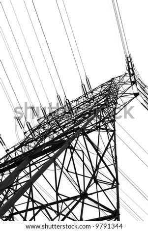 power grid in black and white isolated on white background