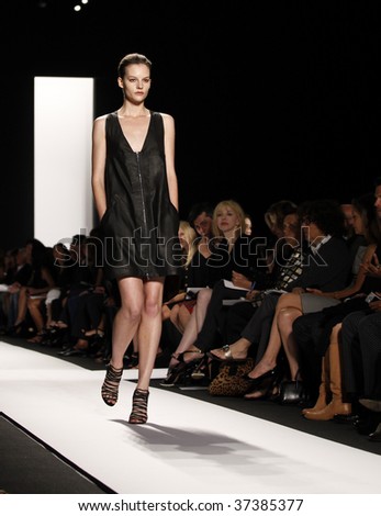 NEW YORK - SEPTEMBER 15: A model walks the runway at the Narciso Rodriguez Collection for Spring/Summer 2010 during Mercedes-Benz Fashion Week on September 15, 2009 in New York.