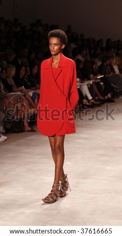 NEW YORK - SEPTEMBER 13: A model walks the runway at the Derek Lam Collection for Spring/Summer 2010 during Mercedes-Benz Fashion Week on September 13, 2009 in New York.