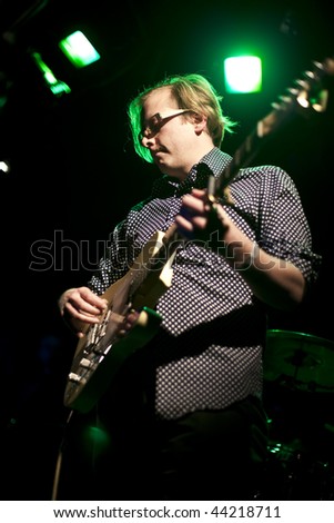 NEW YORK - JANUARY 09:  Nathaniel Braddock of Occidental Brothers Dance Band performs in Le Poisson Rouge as part of Winter Jazzfest on JANUARY 09, 2010 in New York City.