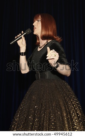 NEW YORK - MARCH 27: Comedian Miss Coco Peru performs at the 24th Annual Night of a Thousand Gowns at The Marriott Marquis in Times Square on March 27, 2010 in New York City.