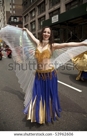 NEW YORK - MAY 22: Dancers of Inner Spirit Dance Company march at Annual Dance Parade in Manhattan on May 22, 2010 in New York City.