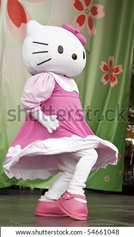 NEW YORK - JUNE 6: Hello Kitty character performs on stage at Annual Japan Day in Central Park on June 6, 2010 in New York City.