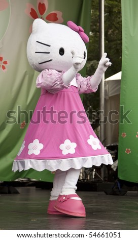 NEW YORK - JUNE 6: Hello Kitty character performs on stage at Annual Japan Day in Central Park on June 6, 2010 in New York City.