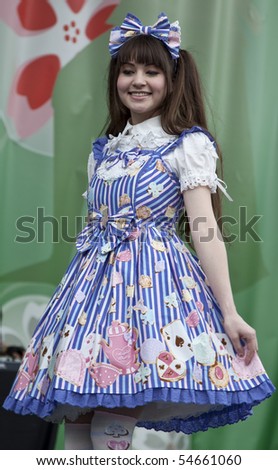 NEW YORK - JUNE 6: Model walks the stage to show Tokyo fashion Festa at Annual Japan Day in Central Park on June 6, 2010 in New York City.