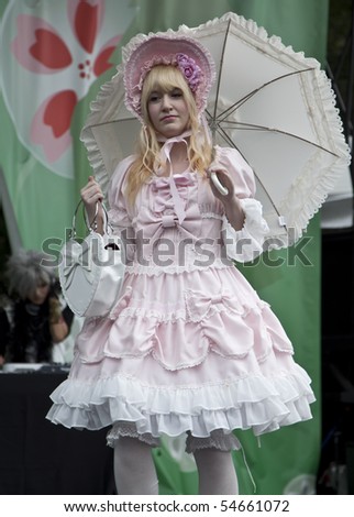NEW YORK - JUNE 6: Model walks the stage to show Tokyo fashion Festa at Annual Japan Day in Central Park on June 6, 2010 in New York City.