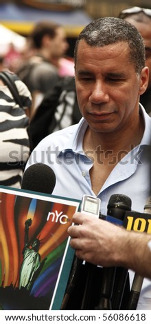 NEW YORK - JUNE 27: Governor David Paterson attends press conference at the 2010 New York City Gay Pride March on the streets of Manhattan on June 27, 2010 in New York City.