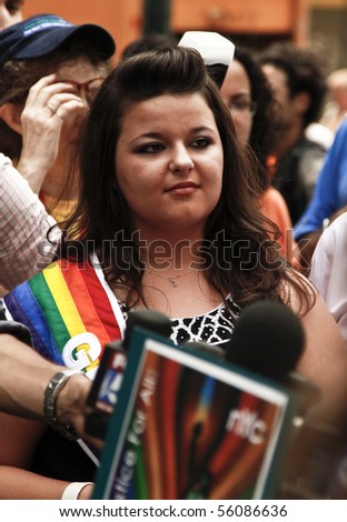 NEW YORK - JUNE 27: Grand Marshal Constance McMillen attends press conference at the 2010 New York City Gay Pride March on the streets of Manhattan on June 27, 2010 in New York City.