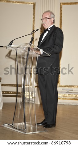 NEW YORK - DECEMBER 09: CEO and Chairman of Total Christophe de Margerie makes acceptance speech at the 2010 FIAF Trophee des Arts presentation at the Plaza hotel on December 09, 2010 in New York City