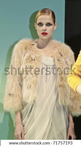 NEW YORK - FEBRUARY 15: Model from Doho poses at the Concept Korea Fall 2011 presentation for Do Ho at Mercedes-Benz Fashion Week in David Rubenstein Atrium on February 15, 2011 in New York City