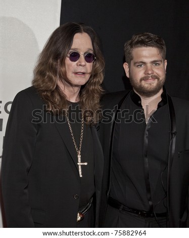 NEW YORK - APRIL 24: Ozzy and Jack Osbourne attend the premiere of \'God Bless Ozzy Osbourne\' during the 10th annual Tribeca Film Festival on April 24, 2011 in New York City