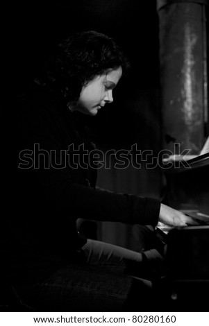 NEW YORK - JUNE 23: Kris Davis piano of Paradoxical Frog performs at Sullivan Hall bar as part of annual Undead Jazz Festival on June 23, 2011 in New York City.