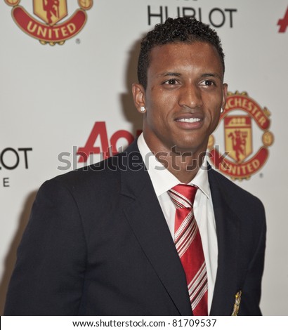 NEW YORK - JULY 25: Footballer Nani attends Hublot \'Art of Fusion\' fashion show with Sir Alex Ferguson & Manchester United at Cipriani, Wall Street on July 25, 2011 in New York City