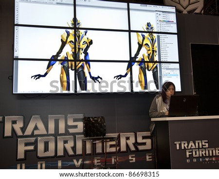 NEW YORK - OCTOBER 15: Presentation of New game Transformers Universe New York Comic Con 2011 in Javits Center on October 15, 2011 in New York.
