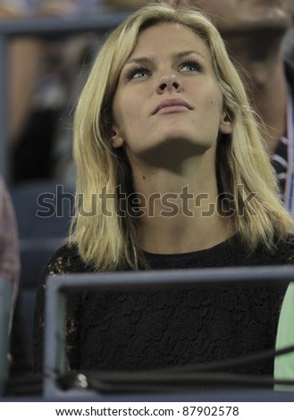NEW YORK - AUGUST 31: Brooklyn Decker attends 1st round match between Andy Roddick of USA & Michael Russell of USA at USTA Billie Jean King National Tennis Center on August 31, 2011 in New York City.