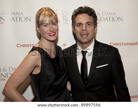 NEW YORK - NOVEMBER 30: Mark Ruffalo and Sunrise Coigney attend Christopher & Dana Reeve Foundation\'s A Magical Evening Gala at Cipriani Wall Street on November 30, 2011 in New York City.