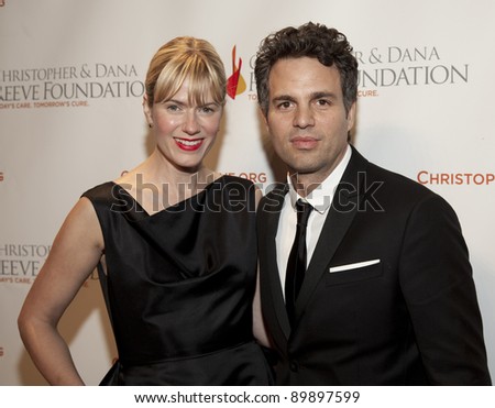 NEW YORK - NOVEMBER 30: Mark Ruffalo and Sunrise Coigney attend Christopher & Dana Reeve Foundation\'s A Magical Evening Gala at Cipriani Wall Street on November 30, 2011 in New York City.
