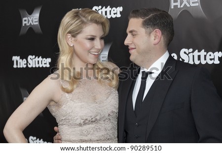 NEW YORK - DECEMBER 06: Actor Jonah Hill & actress Ari Graynor attend \'The Sitter\' premiere at Chelsea Clearview Cinemas on December 6, 2011 in New York City