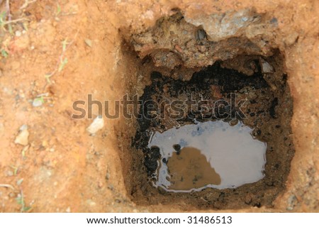 A close up shot of a ground hole at the road side
