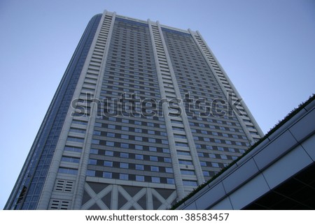 Close up photo shot of skyscraper in Japan.