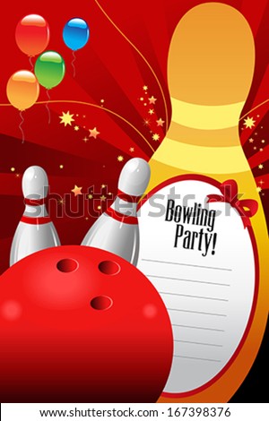 A vector illustration of bowling party invitation template A vector illustration of bowling party invitation template