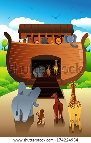 A vector illustration of Noahs ark A vector illustration of Noahs ark