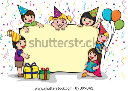 Birthday Card Vector on Vector Illustration Of A Birthday Party Invitation Card   Stock Vector