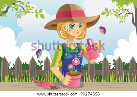 A Woman Gardening