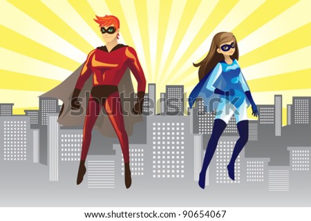 Female Superheroes Flying