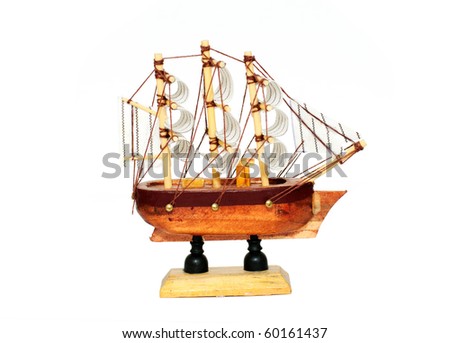wood ship model isolated
