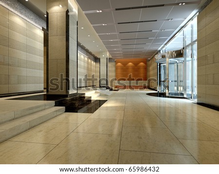 A reception room. render