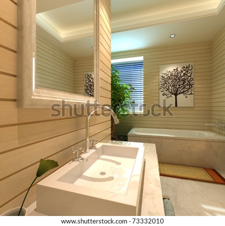 rendering of the modern bathroom interior