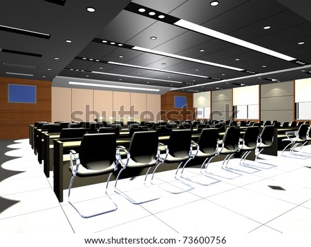 the computer generated  image of the modern conference hall