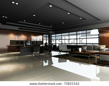 The modern office interior ( rendering)