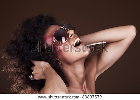 dancing girl with afro hair