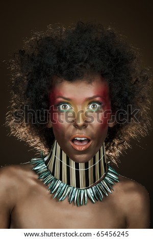 portrait of a young girl with afro hair