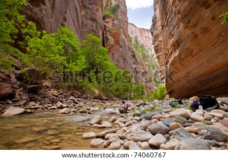 Deep Creek Junction of The Virgin River Narrows - Zion National Park