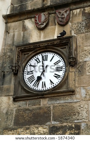 Old clock on prague - the time is passing