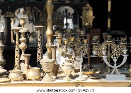 Antiques in jerusalem east market in israel - middle east old things