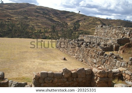 Inca ruins - peruvian cultural heritage in Ands, Chinchero, Peru